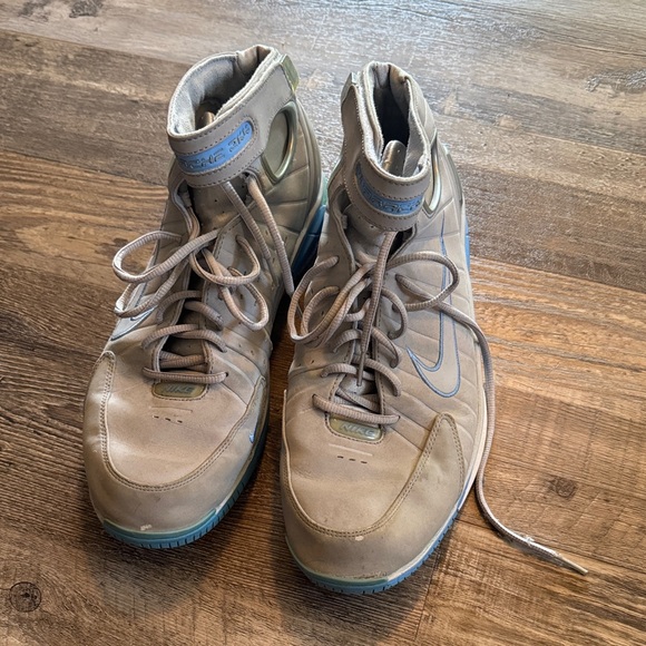 Nike Other - Nike Men's Beige and Blue High-Top Basketball Shoes